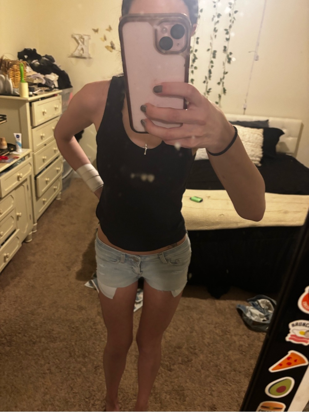 Custom kohls booty shorts denim